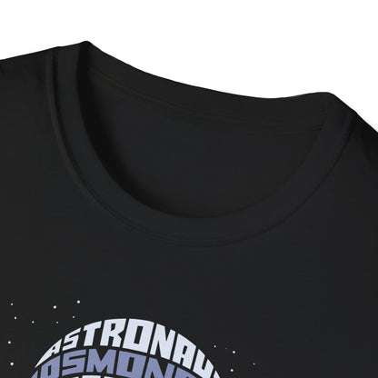 Astronaut Typography T-Shirt — Retro Space Explorer Word Art Tee