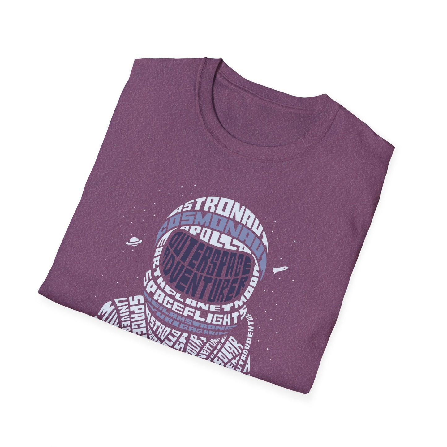 Astronaut Typography T-Shirt — Retro Space Explorer Word Art Tee