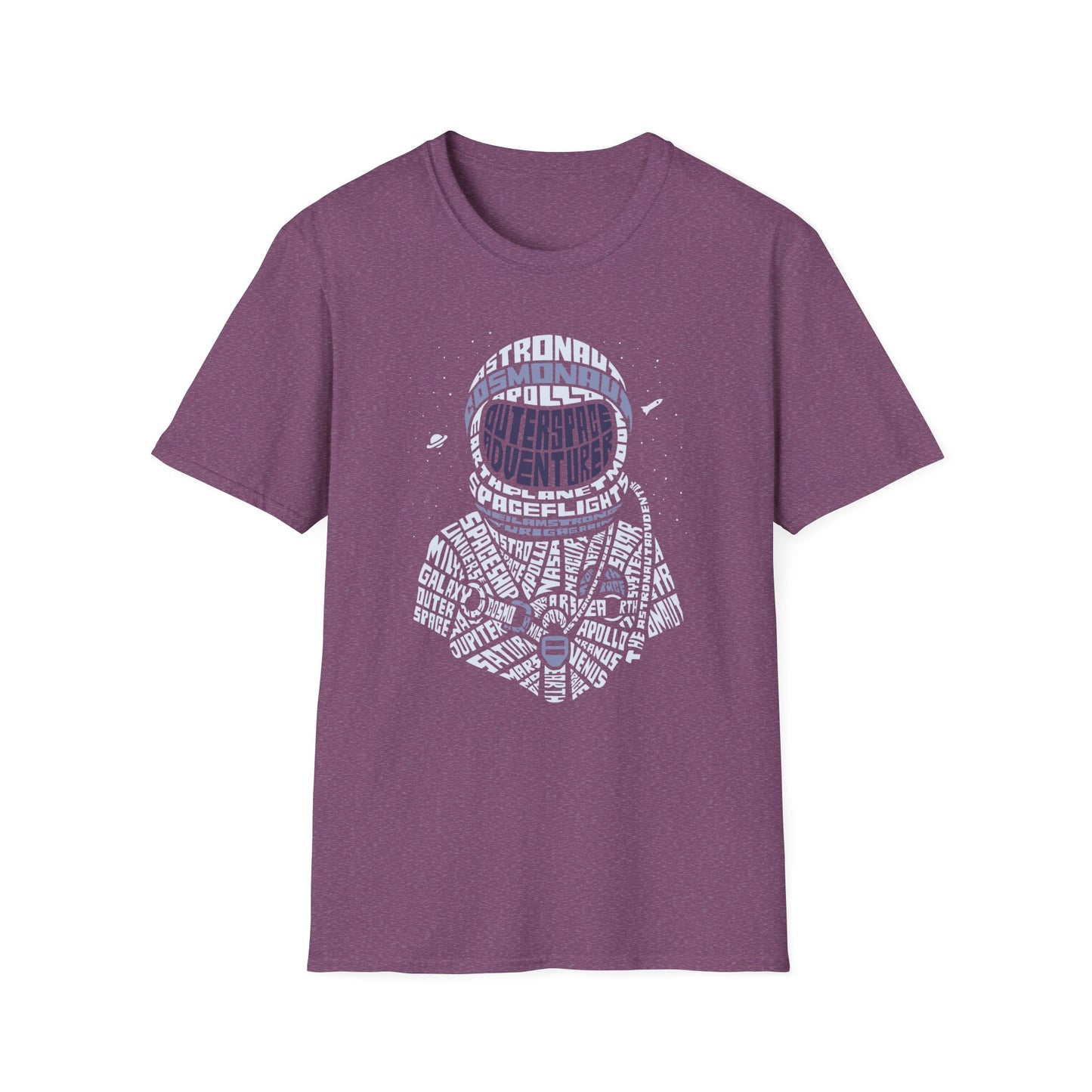 Astronaut Typography T-Shirt — Retro Space Explorer Word Art Tee